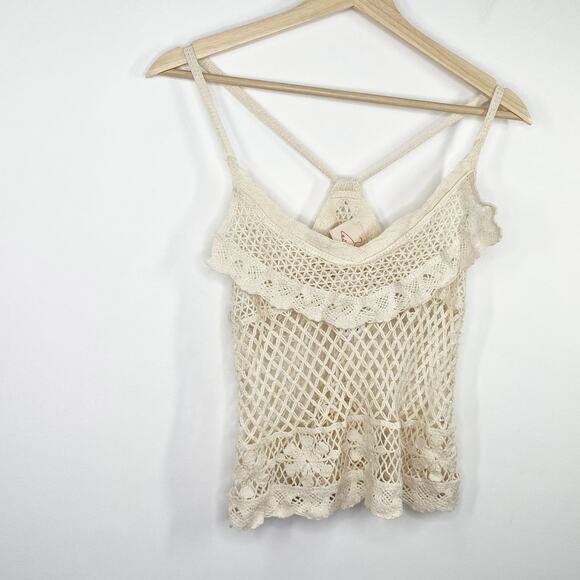LF Native Rose Evie Cream Natural Woven Top Women's Size Medium/Large M/L NWT - Picture 1 of 7